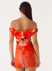 Moka Mini Dress - Fire Petal
