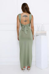 Fitted For You Maxi Dress Khaki