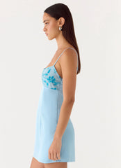 Zion Beaded Micro Mini Dress - Blue